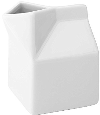 Ceramic Milk Carton 10.5oz / 300ml - Novelty Hot Beverage Service White Jug