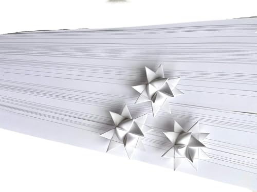 3/4 Bright White Paper Strips for Weaving, Moravian, German, Froebel Stars