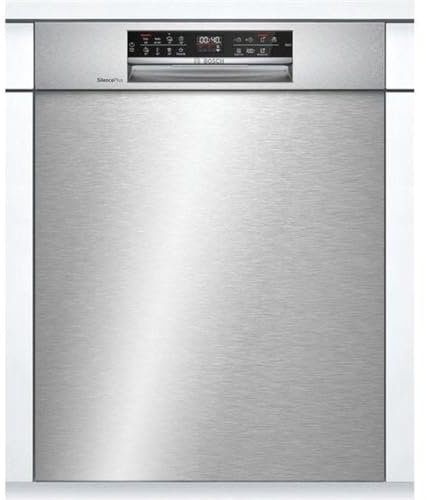 Bosch SMU6ECS57E Serie 6 Smarter Geschirrspüler Unterbau, 60 cm breit, Besteckschublade, Made in Germany, Silence Programm besonders leise, ExtraClean Zone Wasserdüsen im Oberkorb Edelstahl