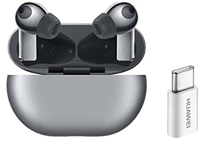HUAWEI FreeBuds Pro - Cuffie wireless e adattatore USB-C con cancellazione intelligente del rumore, sistema a 3 microfoni, ricarica wireless rapida, colore: Argento