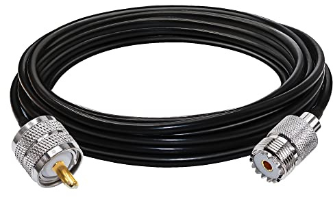 TUOLNK UHF-Buchse auf UHF-Stecker Verlängerungskabel SO239 HF-Koaxialkabel RG58 PL259 verlustarmes Koaxialkabel für Funkgerät/CB-Funk/Wireless-LAN-Geräte UHF-Kabel 5 m
