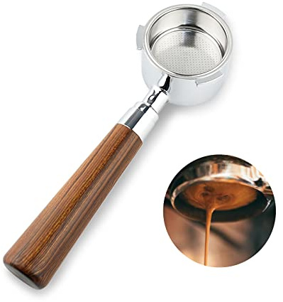 Porte-filtre sans fond de 51 mm, AolKee Porte-filtre à café réutilisable, 51 mm à trois oreilles, compatible avec Delonghi EC680 EC685