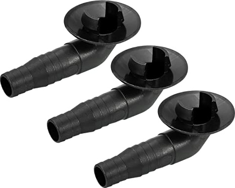 MECCANIXITY Air Conditioner Drain Hose Connector 19mm Tube Elbow Fitting Replacement Part Accessories for Mini-Split Window AC, Black Pack of 3