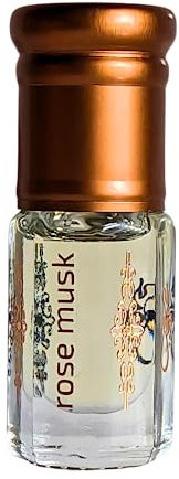 Rose Musk Perfume Oud Oil Fragrance Blend (مسك الورد) by Ghuroob Oud | 3ml Bottle Velvet Pouch Included | Rose, Musk, Earth Notes | Arabia Attar Perfect for Ramadan or Eid