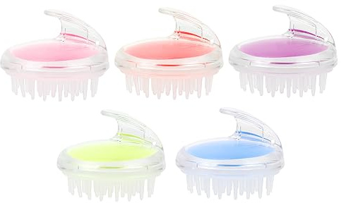 minkissy 5st Handhållna Silikon Hårbottenmassager Kammar För Djuprengöring Och Avkoppling Hårbotten