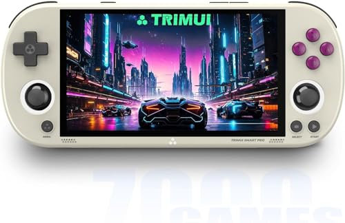 TRIMUI SMART PRO Retro Handheld Spielkonsole 128G mit 12700+ Spielen, 4.96-Zoll Linux System Retro-Arcade A133P Processor Handheld Emulator Videospieler für Kinder Erwachsene