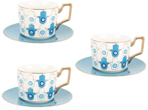 TOPBATHY 3 Set Occhio del diavolo bicchieri d'epoca tazze d'epoca tazza personalizzata tazza personalizzato bicchieri d'acqua tazzina da espresso tazza da latte in ceramica Tazzine da caffè