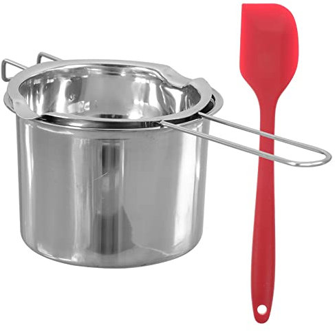 CIYODO Olla Doble para Fundir Chocolate y Mantequilla De Acero Inoxidable Pequeña Baño María para Queso Velas y con Raspador Incluido Resistente y Fácil De Limpiar