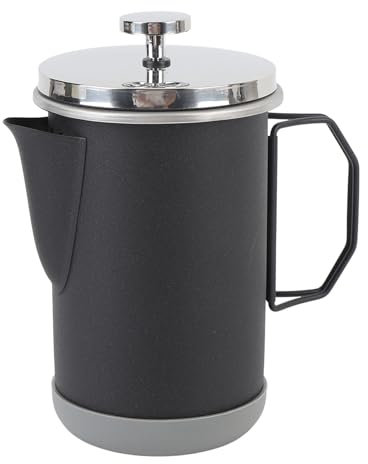 TOPINCN de Prensa Francesa, Tetera Hecha a Mano de Acero Inoxidable, de Prensa Francesa para Acampar de 1000 Ml, Prensas de café Portátiles de Viaje para Oficina (Black)