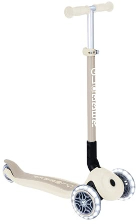 GLOBBER Primo Foldable Lights Eco Roller – Tretroller Kinder ab 3 Jahre - Scooter 120/80 mm - ABEC 5, 3-rädrig LED-Rollen– höhenverstellbar