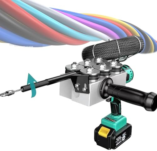 DHMYYXGS Tiracavi,Tubo Filettatrice Automatica,Elettricista Tirare Filo Nascosto,Filettatrice Filo Scuro Elettrico Tirando,Infilatrice per Cavi Elettrici 40 M/Min,2battery 2Battery