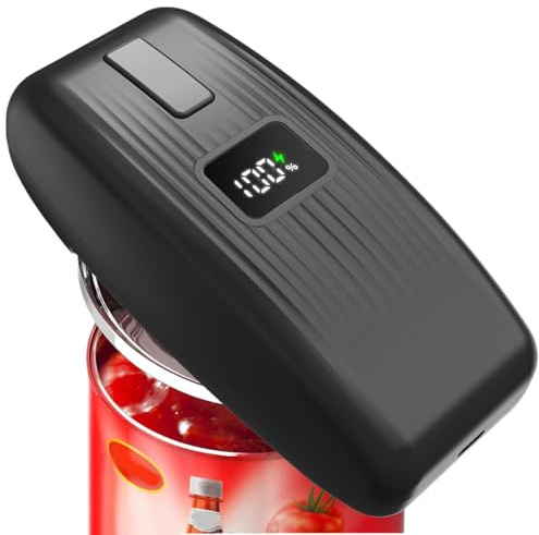 Electric Can Opener with LED Display, USB Rechargeable Electric Can Opener for Seniors & Arthritis, One-Touch Automatic Can Opener, Hands-Free, Smooth Edge, Compact, Cordless