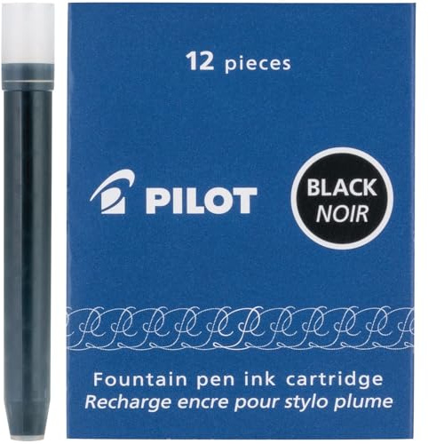Pilot Namiki IC100 Fountain Pen Ink Cartridge, Black, 12 Cartridges per Pack (69100)