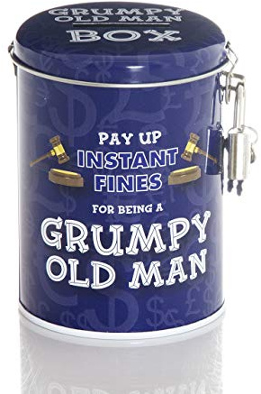Boxer Gifts Grumpy Old Man Instant Padlock | Novelty Money Saver Fine Tin for Husband, Dad, Grandad | Funny Secret Santa Gift, Metal, BB6006,Blue,1 - Pack