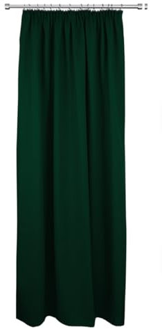 Rollmayer Hochwertig Vorhänge mit Bleistift Kollektion Vivid (Flaschengrün 26, 135x175 cm - BxH - 2 er Pack) Blickdicht Uni einfarbig Gardinen Schal für Schlafzimmer