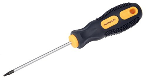 sourcing map Torx Schraubendreher T6-Sicherheit schwarz gelbem Griff | Magnet Stern Schraubendreher, mit 3 CR-V Schaft