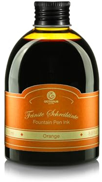 Octopus Fluids Füllhaltertinte Orange, Schreibtinte, 250 ml Nachfüllflasche | Farbintensive Schreibtinte zum Nachfüllen, mit schönem Shading, für Füllfederhalter, Kalligrafiefeder und Glasfeder