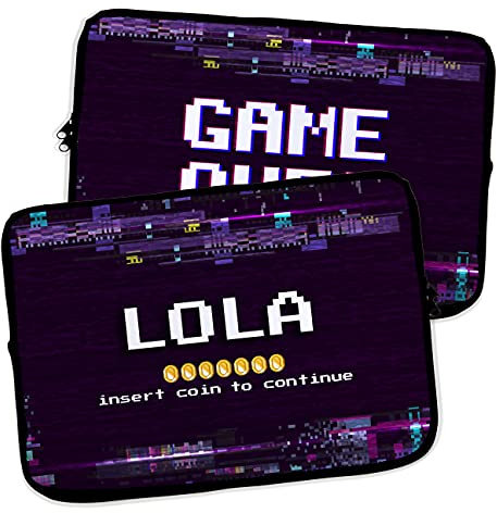 Housse pour Ordinateur Portable et Tablette. Personnalisé avec Nom. Housse Macbook Pro 13Néoprène. Pochette Sacoche pour Chromebook Ultrabook Netbook Tablette. Game Over
