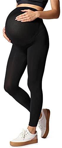Be Mammy Legging de Maternité Femme BE-1123 (Noir, S-M)