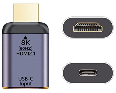 cablecc USB-C-Typ-C-Buchse auf HDMI-Sink-HDTV-Adapter, 8K @ 60Hz, 4K @ 120Hz für Tablet & Handy & Laptop