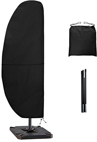 Easy-Going Patio Umbrella Cover Outdoor Offset Umbrella Cover with Zipper and Storage Bag Waterproof Cantilever Parasol Cover for 7.5ft to 11.5ft Banana Frame Umbrella, Black
