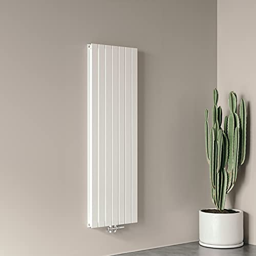 AICA Heizkörper Flach 1600x526mm Design-Heizkörper Paneelheizkörper Doppellagig Vertikal Mittelanschluss Weiß 1802W