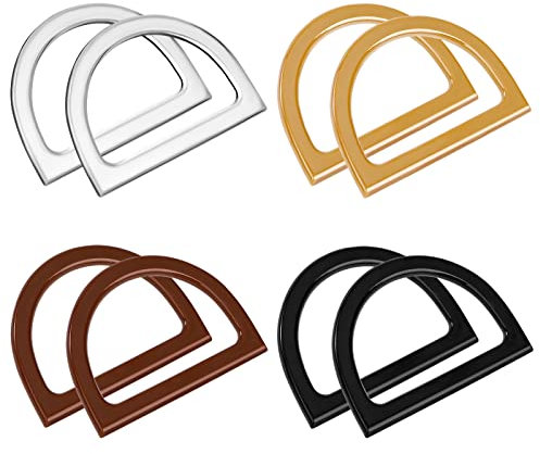 Taschengriffe 8 Stück D-Form Handtasche Griff Ersatz DIY Tasche Griff Zubehör für Handgemachte Strandtasche Handtaschen Geldbörse