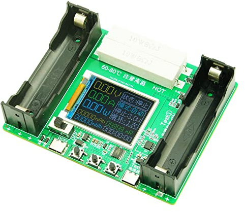HUIOP 18650 Lithium Battery Capacity Tester 1.77inch Internal Resistance Measurement Module Type-C Interface with Battery Capacity Division and Running Cycle Function