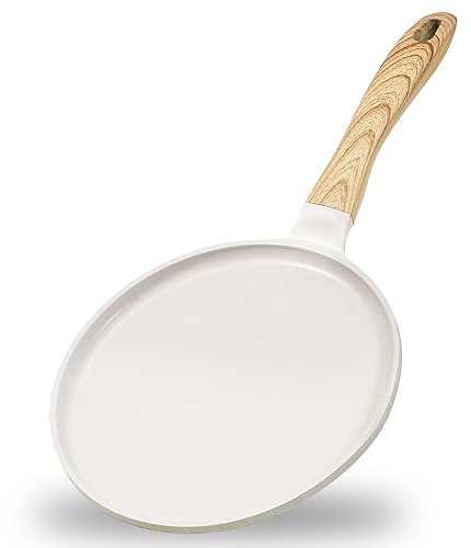 JEETEE Padella Pancake 24 cm, Granito-Antiaderente Rivestimento, Compatibile Tutti Fornelli y Induzione, Senza PFOA, Beige
