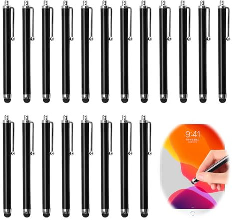 ZIJANG 20 Pièces Stylet Universel en Caoutchouc Ultra Léger, Compatible Avec Tous Les Types de Téléphones Mobiles et Tablettes à Écran Tactile