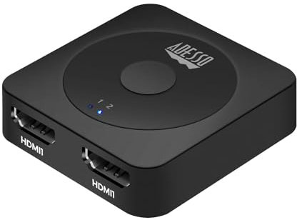 ADESSO Commutateur et répartiteur HDMI, commutateur HDMI bidirectionnel 2 en 1 sortie, hub HDMI manuel prend en charge HD compatible avec Xbox PS5/4/3 lecteur Blu-Ray Fire Stick