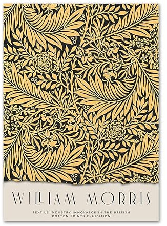 SGFGAD FHYWQ Berühmte William Morris Poster Und Drucke Abstrakte Rittersporn Wandkunst Botanische Leinwand Malerei William Morris Bilder Wohnkultur 40x60cm Kein Rahmen