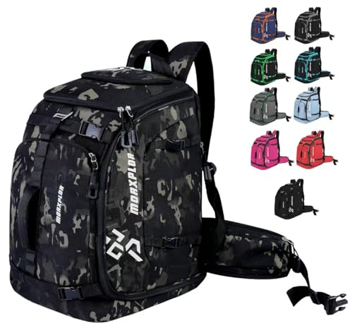 MORXPLOR Ski Boot Bag - 65L Padded, Waterproof Ski Travel Backpack for Gear & Accessories