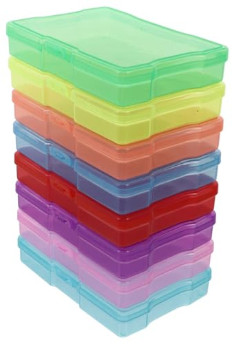 HOMSFOU Lot De 8 BoîTes De Rangement En Plastique Pour Photos 10X15 Cm Organiseur Pour Cartes Postales Et Photos Avec Couleurs Assorties Pour Usage Domestique(Couleur aléatoire)