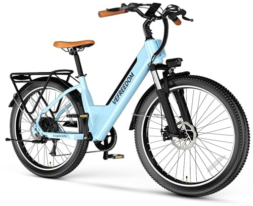 26 Electric Bike for Adults,1000W Motor Peak Ebike Max Long Range 70 Miles & 28 Mph by 48V Removable Battery,Commuter Fast E-Bikes,7-Speed Step Thru Electric Bicycles Women