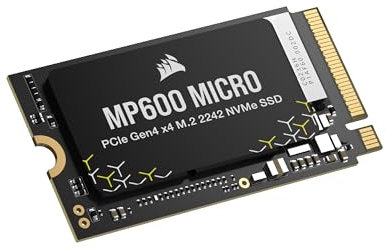 Corsair MP600 MICRO 1TB M.2 NVMe PCIe x4 Gen4 SSD – M.2 2242 – Up to 7,000MB/sec Sequential Read – High-Density 3D TLC NAND – Compatible with Lenovo Legion Go and Thin PCIe 4.0 Laptops – Black