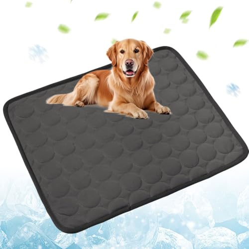 APODESS Kühlmatte für Hunde, 2026 Neu Kühlmatte für Den Sommer, Kühlmatte Hund Selbstkühlende Matte Hundekühlmatte Haustier Matte Kühlpads für Katen und Hunde (Dunkelgrau, M)