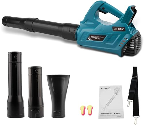 Akku Laubbläser kompatibel mit Makita 18V, 20000 U/min, 6-Gang Bürstenlosen Leistungsstark Elektrischer Laubgebläse für Laub, Garten, Schnee & Staub (ohne Akku, ohne Ladegerät)