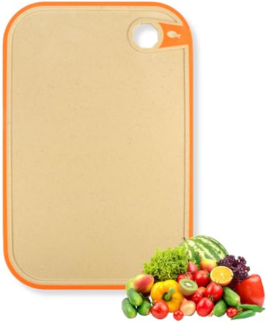 Tagliere da Cucina in Plastica, 30 x 20cm Taglieri Cucina senza BPA, Tagliere Plastica Con Scanalatura del Succo, Antiscivolo Rettangolare Taglieri Cucina, per Verdure, Frutta, Carne, Verde