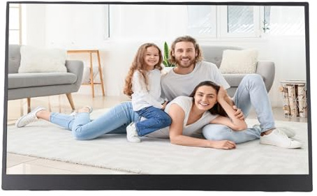 Elprico Moniteur Portable 15,6 Pouces 1080P HD USB C HDMI Moniteur de Voyage avec Support, Wi-FI Double Bande 2,4 G 5 G, Deuxième écran Externe avec Haut-parleurs pour Ordinateur