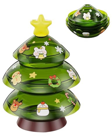 Genérico Plato Dulces Árbol Navidad - Bandeja Aperitivos Festive | Box Snackle Apilable Trees Capas | 14.17 Pulgadas, Fuente Decorativa para Fiestas, Cocina Hogar, Golosinas, Frutas & Nueces