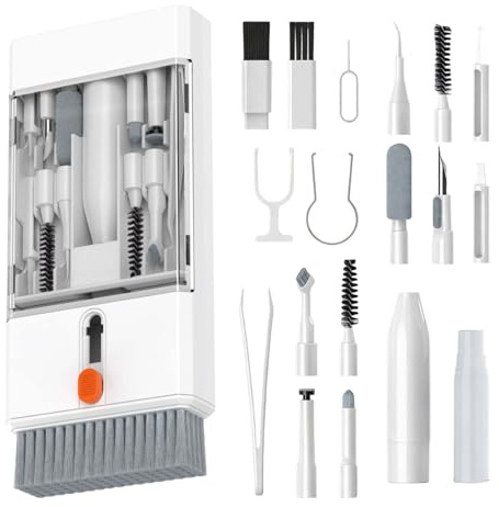 Hnonoxy 22 en 1 Kit Limpieza Teclado, Kit Multifuncional Portátil de Limpieza Electrónica, Cepillo de Limpia Teclado, Juego de Limpia 22 en 1 con Cepillo para PC, Teléfono Móvil, Airpods