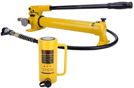 Cric Con Pompa Manuale, Martinetto A Cilindro Idraulico, Martinetto Idraulico Da 10 Tonnellate, Corsa 150 Mm/6 Pollici, Martinetto Con Retrazione Automatica(20T jack+CP-700 hand pump)