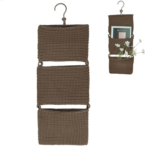 runyuanshuo Hängande förvaring, dörrarrangör, dörrarrangör, hängande korg 3-våningar dörrhylla för upphängning 28 x 85 cm väggdekoration för sovrum och vardagsrum