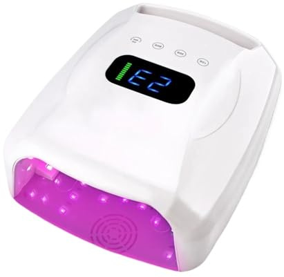 Lampada UV per unghie, Lampada for unghie UV LED ricaricabile a luce rossa da 96 W, macchina professionale for manicure e asciugatura delle unghie.(White)