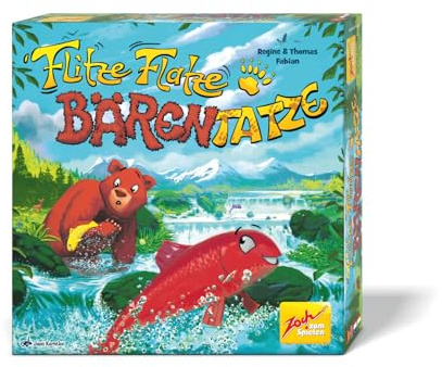 Zoch Flitze Flatze Bear Pata - Juego Familiar con Plan de Juego de río transformable, Juego de Cartas táctico, Oso babbel bloquea el salmón, Juego de Pensamiento, niños a Partir de 6 años