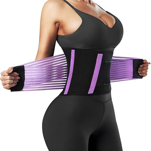 Xynovate Ceinture de Sudation, Ceinture Abdominale Amincissante Ajustable, Waist Trainer de Sport pour Fitness et Minceur, Scratch Large, Violet,XXL