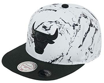 Mitchell & Ness Herren Snapback Caps White and Black Marble Chicago Bulls weiß one Size