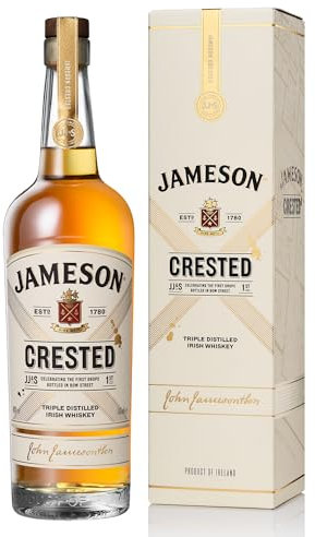Jameson Crested Triple Distilled Irish Whiskey | 40% ABV | 70CL | Blended Signature Grain Whiskey | Matured in Sherry Casks and Bourbon Barrels | Delicate Sherry Notes with Spicy Sweetness Undertones