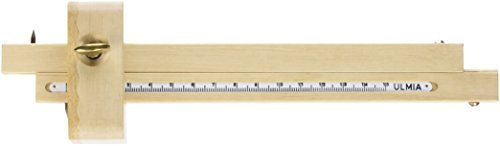 Ulmia Messwerkzeug (Streichmaß) - Präzisionswerkzeug zum parallelen Anreißen von Breiten- und Dickenmaßen, 2 hochpräzise Anreißstäbe mit eingelegter Maßskala, ohne Kurvenanschlag - 29